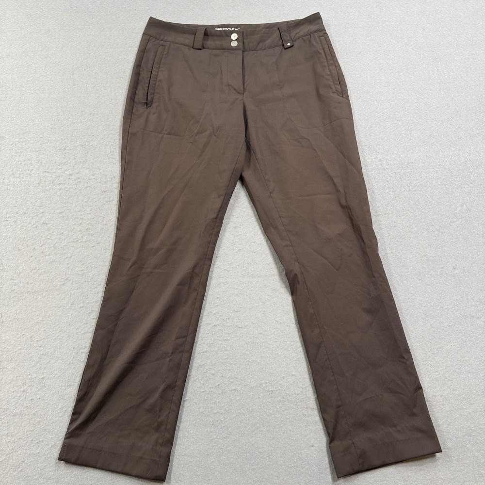 Nike Golf Pants Women's 6 Brown Dri-FIT Tour Performance Straight Leg Activewear